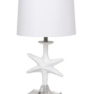 "Set Of Two White Coastal Starfsh Table Lamps"